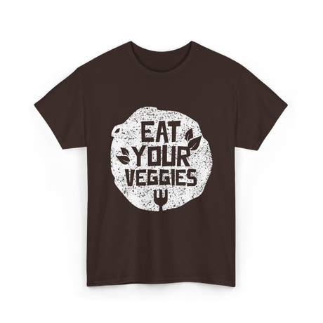 Eat Your Veggies Vegetables Gardening T-Shirt - Dark Chocolate