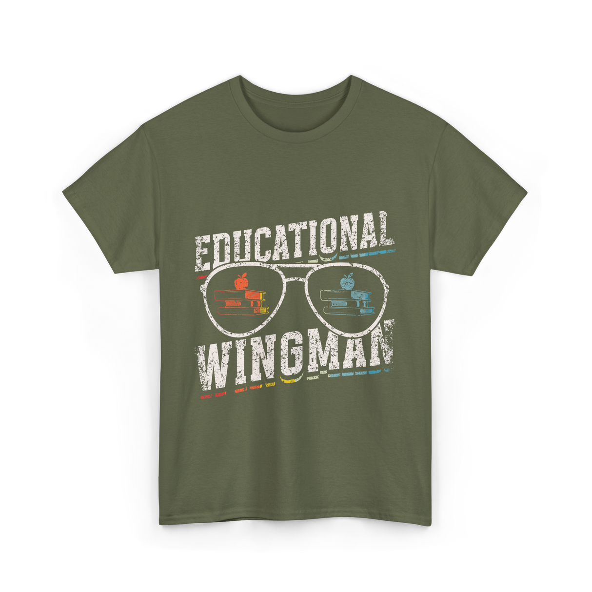 Educational Wingman Educator Teaching T-Shirt - Military Green