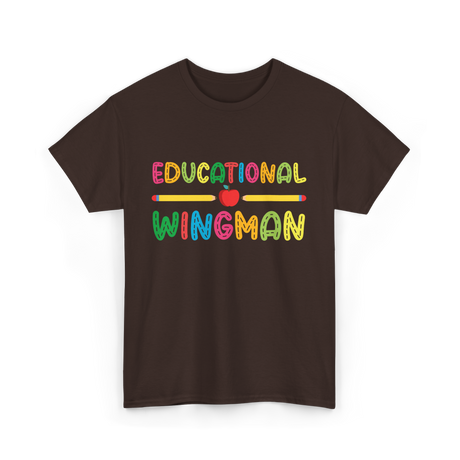 Educational Wingman Teacher Assistant T-Shirt - Dark Chocolate