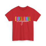 Educational Wingman Teacher Assistant T-Shirt - Red