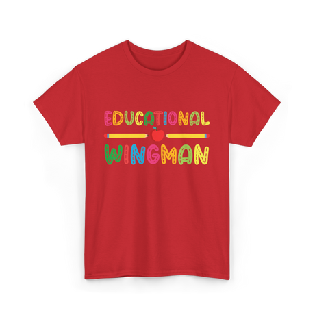 Educational Wingman Teacher Assistant T-Shirt - Red