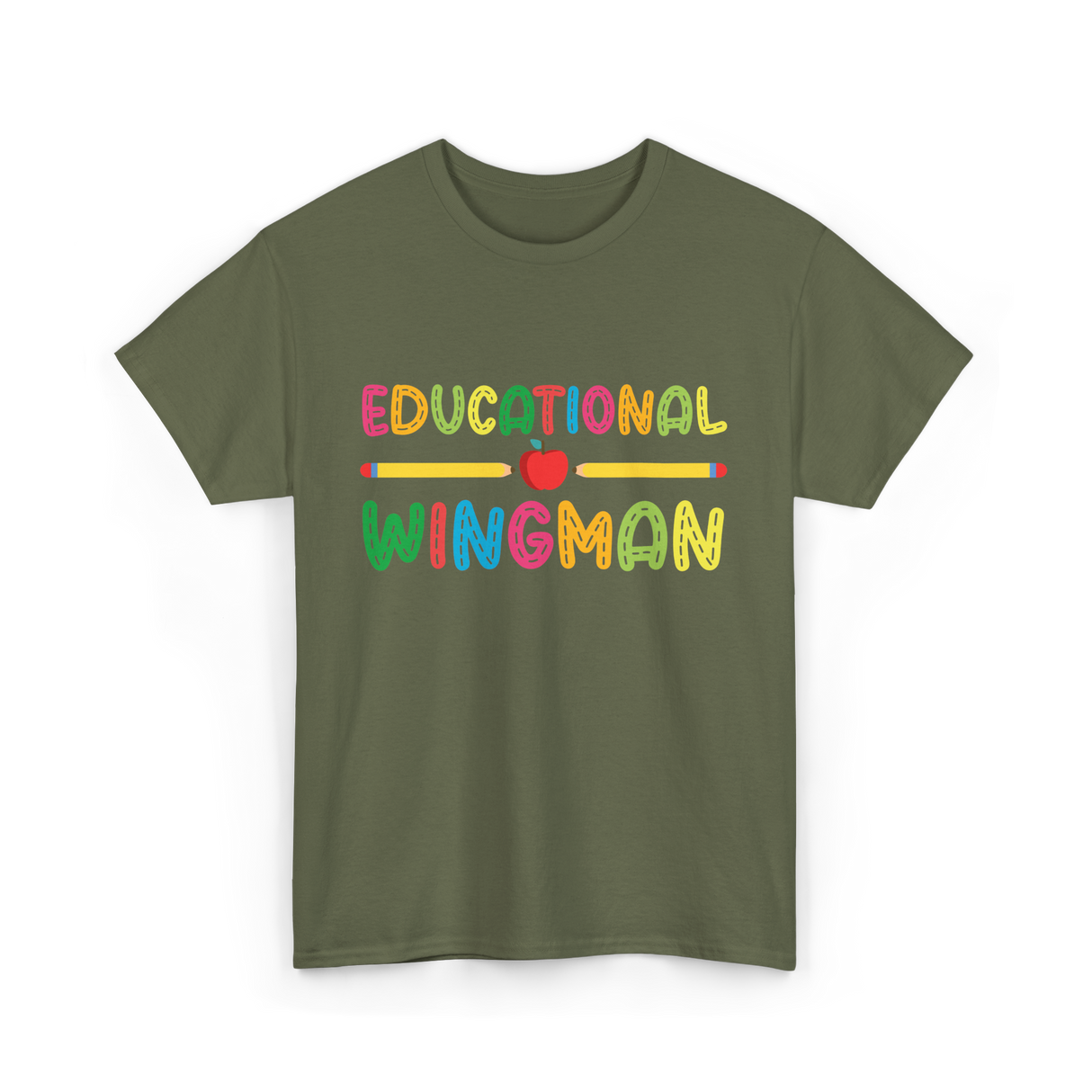 Educational Wingman Teacher Assistant T-Shirt - Military Green