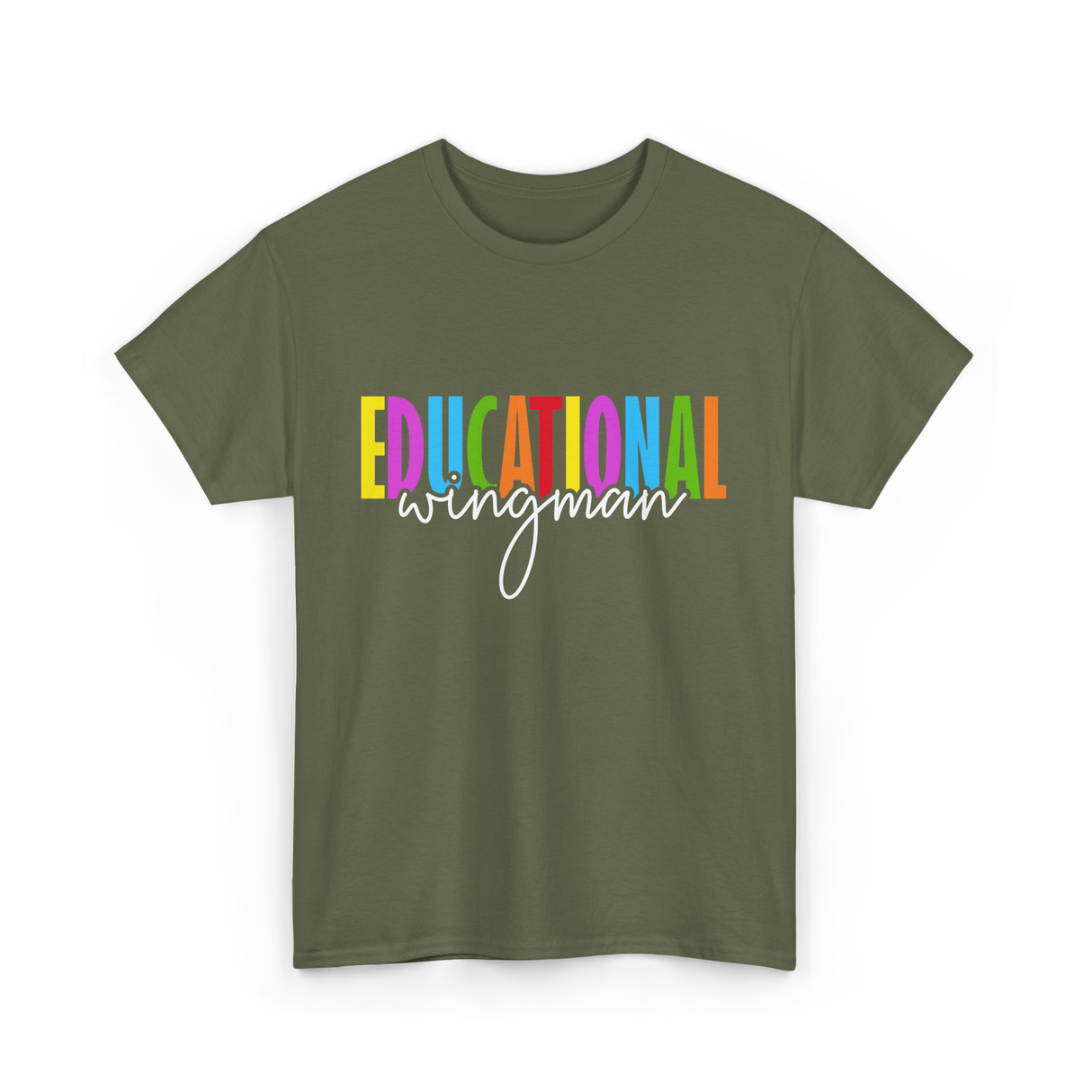 Educational Wingman Teacher Assistant T-Shirt - Military Green