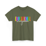 Educational Wingman Teacher Assistant T-Shirt - Military Green