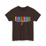 Educational Wingman Teacher Assistant T-Shirt - Dark Chocolate