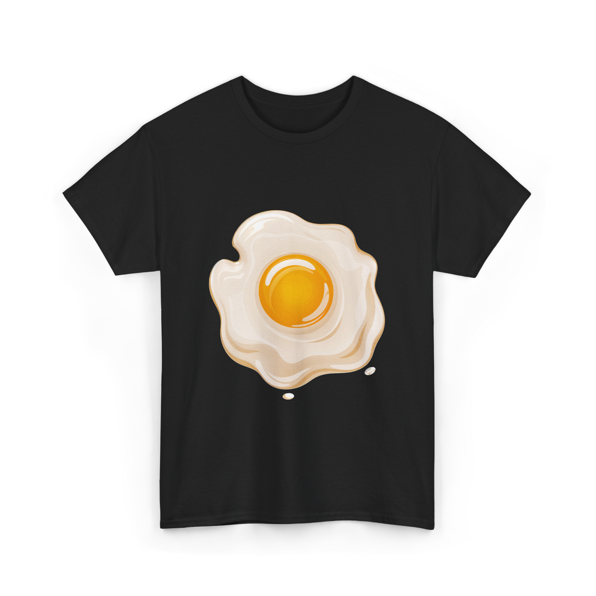 Egg Cartoon Food Egg T-Shirt - Black