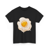 Egg Cartoon Food Egg T-Shirt - Black