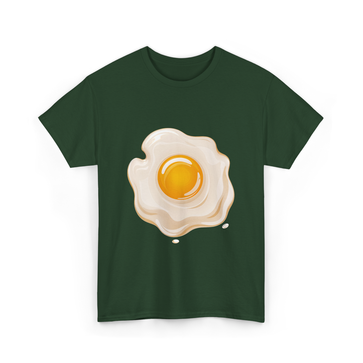 Egg Cartoon Food Egg T-Shirt - Forest Green