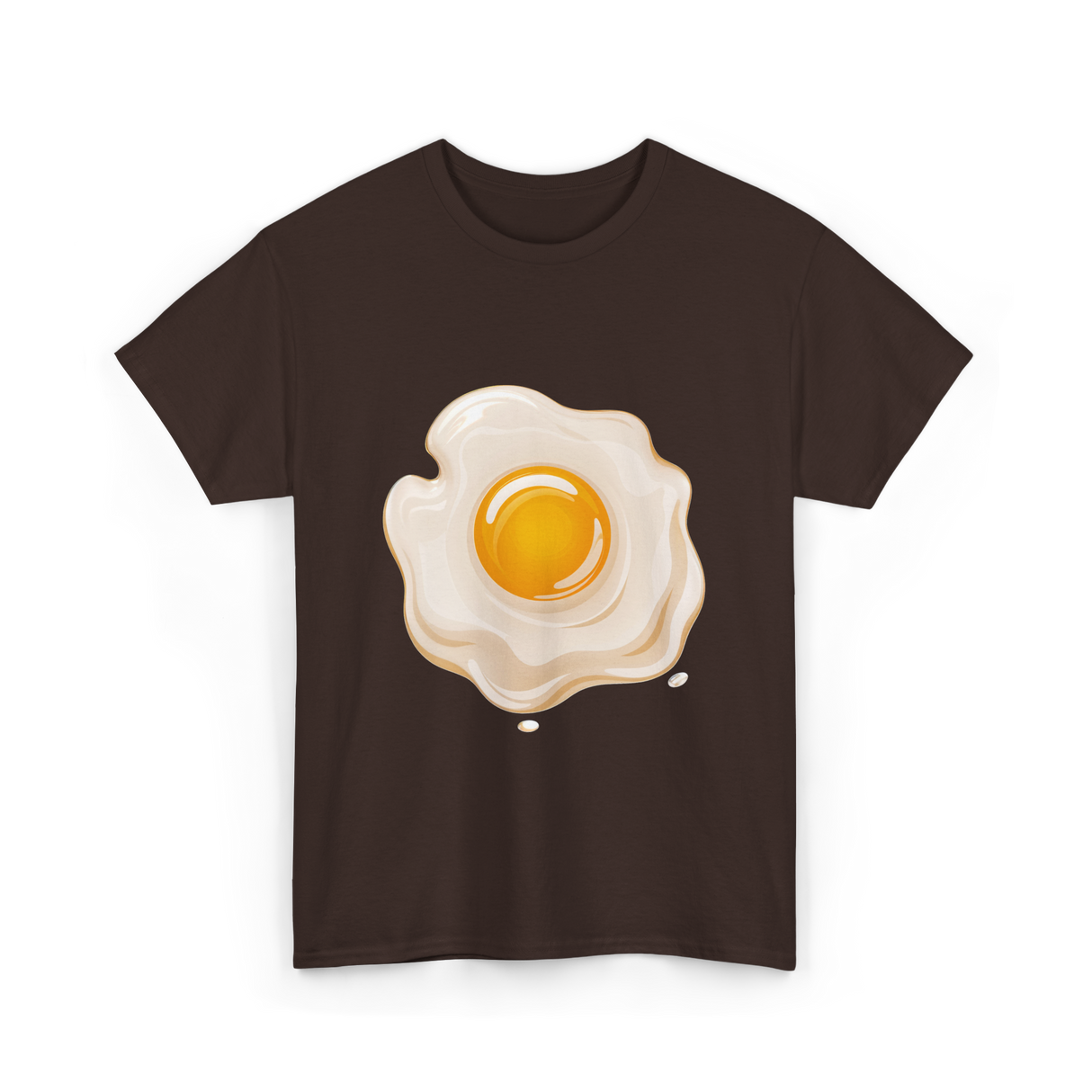 Egg Cartoon Food Egg T-Shirt - Dark Chocolate