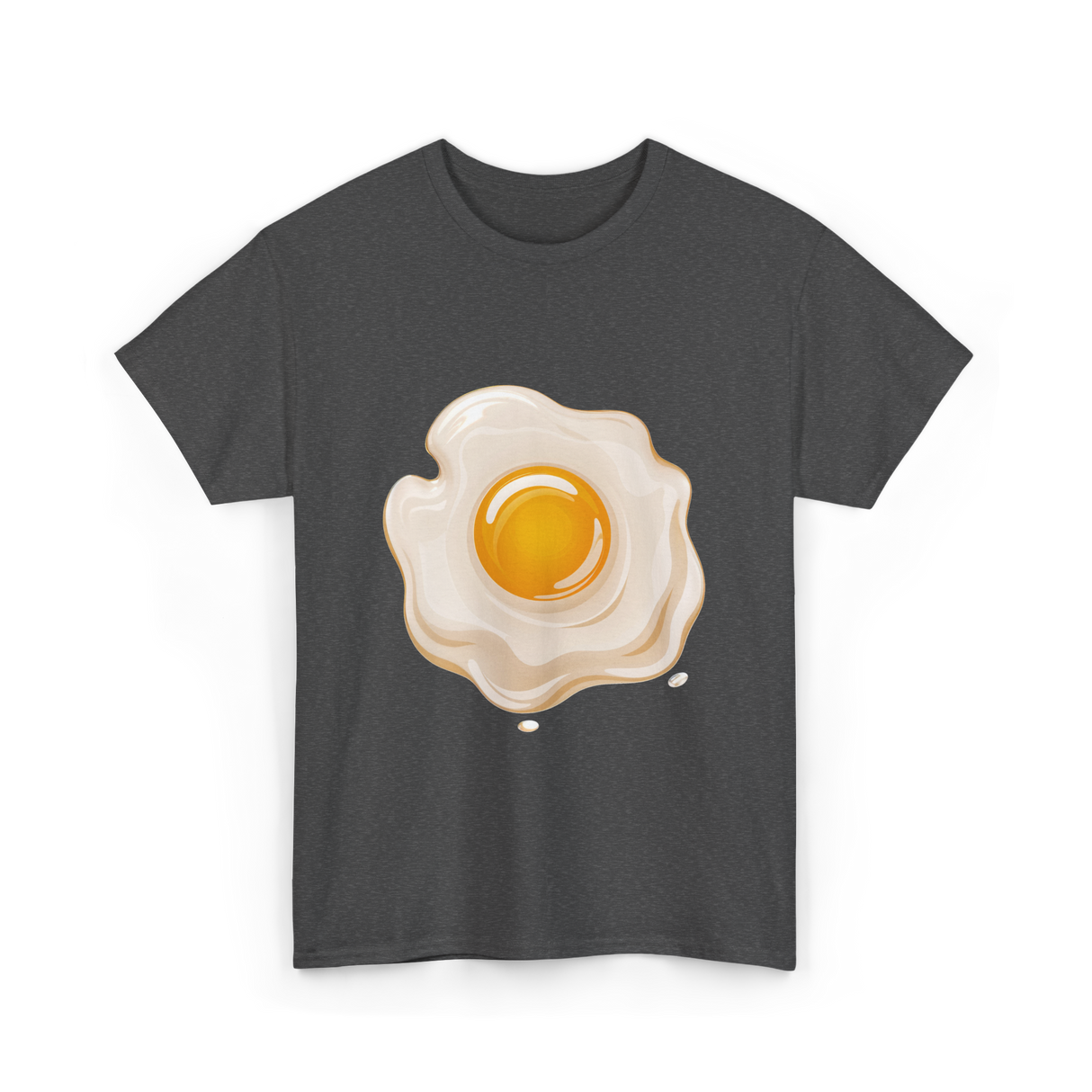 Egg Cartoon Food Egg T-Shirt - Dark Heather