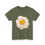 Egg Cartoon Food Egg T-Shirt - Military Green