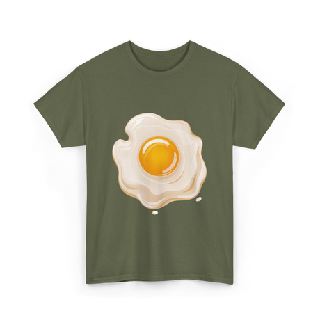 Egg Cartoon Food Egg T-Shirt - Military Green