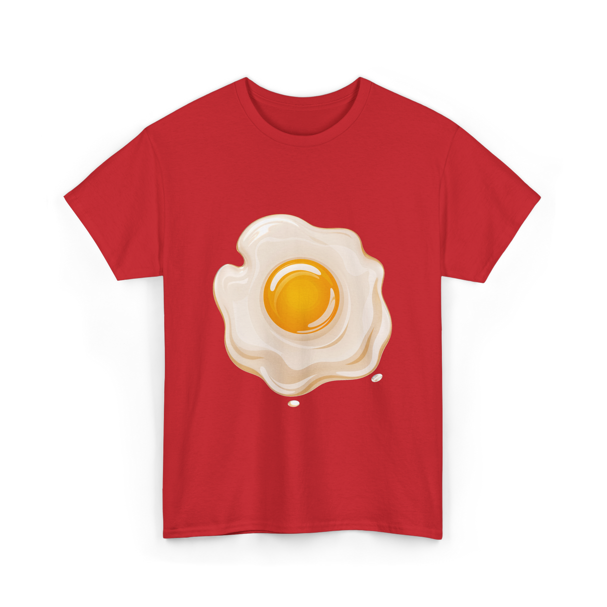 Egg Cartoon Food Egg T-Shirt - Red