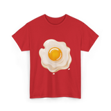 Egg Cartoon Food Egg T-Shirt - Red