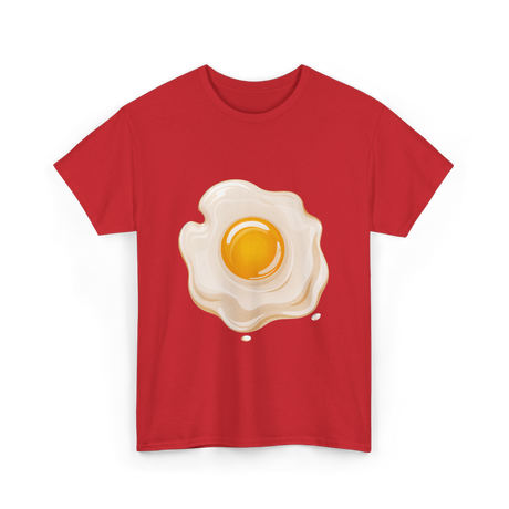 Egg Cartoon Food Egg T-Shirt - Red