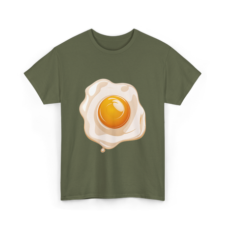 Egg Yolk Eggs Breakfast Food T-Shirt - Military Green