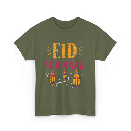 Eid Mubarak Eid Celebration T-Shirt - Military Green