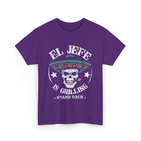 El Jefe Is Grilling BBQ Chef T-Shirt - Purple