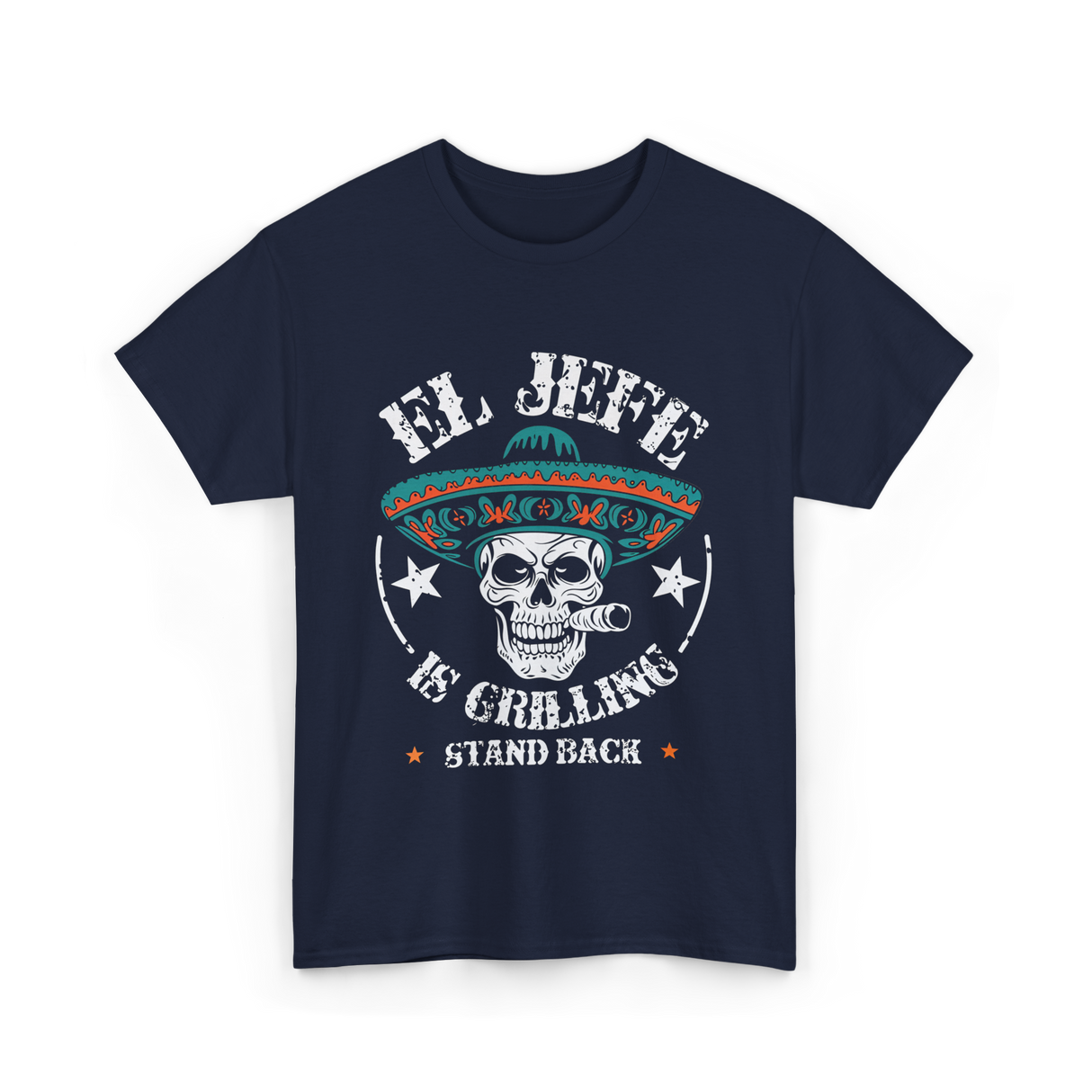 El Jefe Is Grilling BBQ T-Shirt - Navy