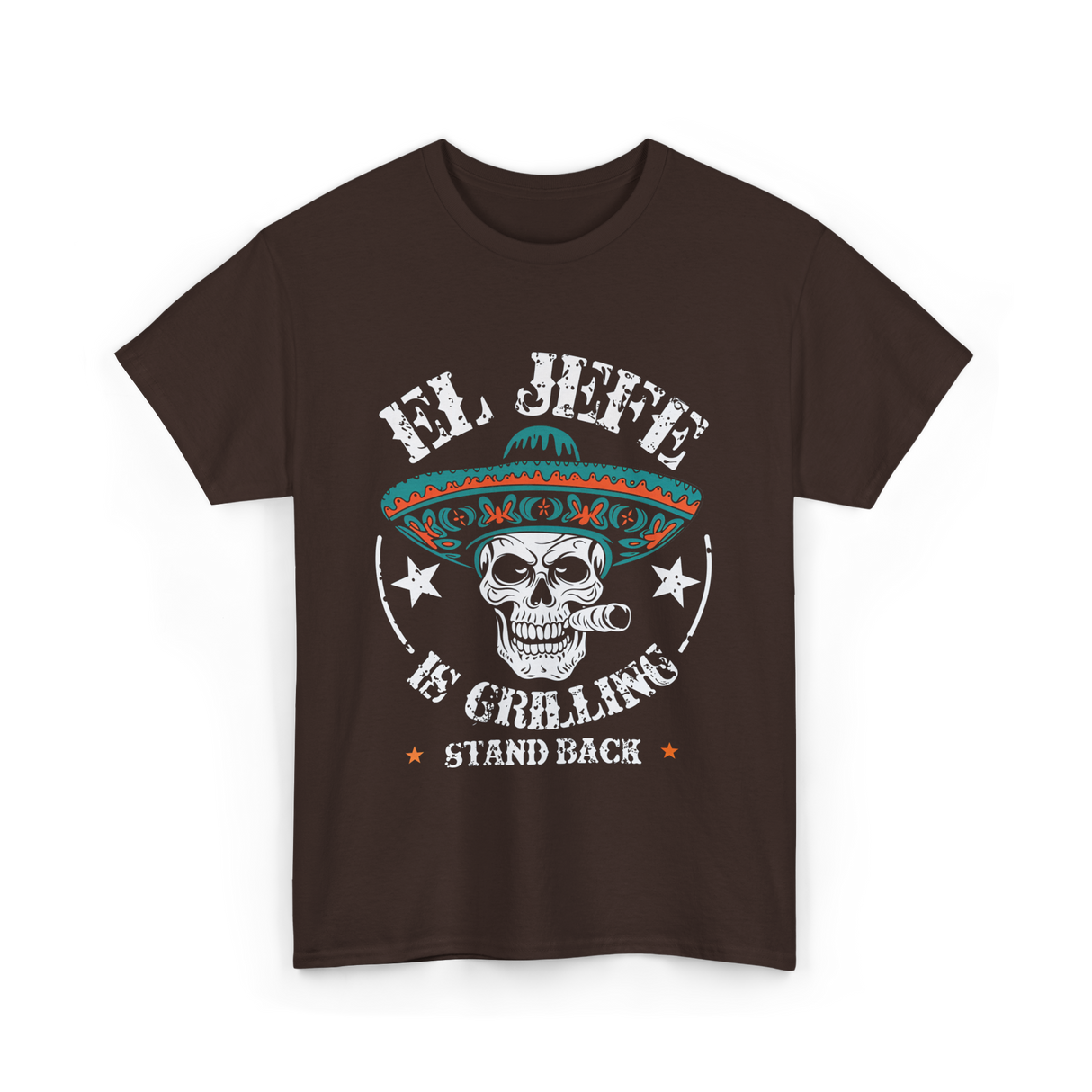 El Jefe Is Grilling BBQ T-Shirt - Dark Chocolate