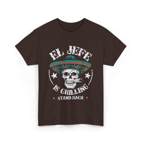 El Jefe Is Grilling BBQ T-Shirt - Dark Chocolate