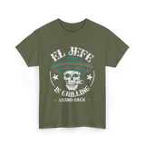 El Jefe Is Grilling BBQ T-Shirt - Military Green