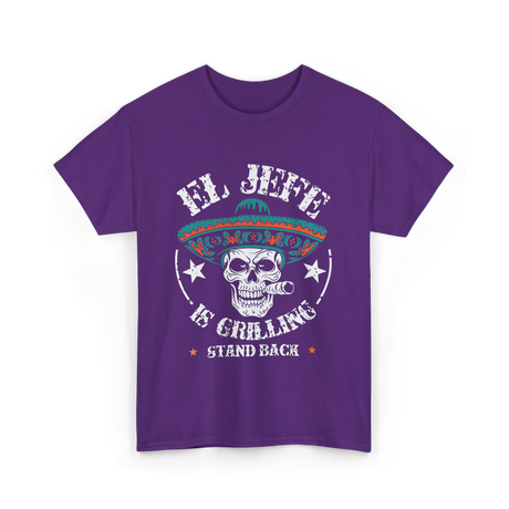 El Jefe Is Grilling BBQ T-Shirt - Purple