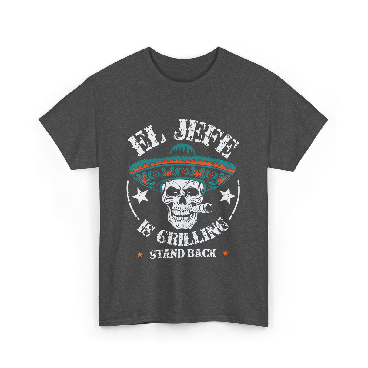 El Jefe Is Grilling BBQ T-Shirt - Dark Heather