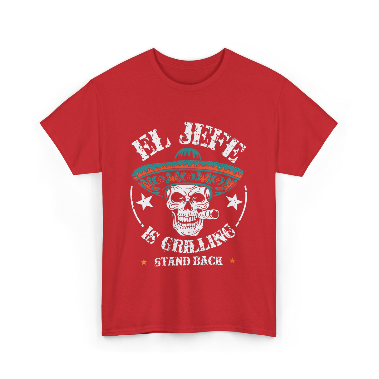 El Jefe Is Grilling BBQ T-Shirt - Red