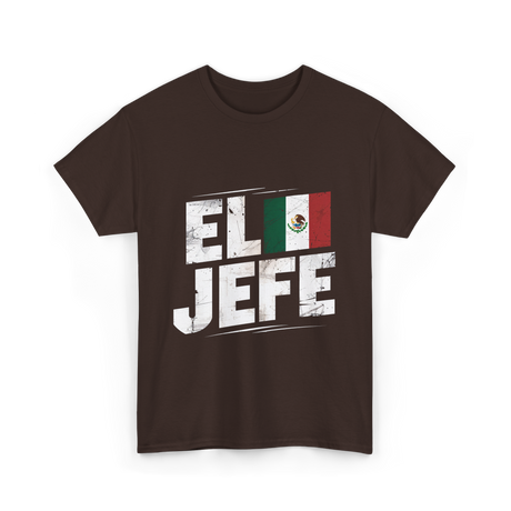 El Jefe Mexican Culture Patriotism T-Shirt - Dark Chocolate