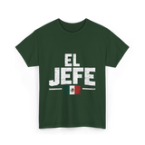 El Jefe Mexican Flag Mexico T-Shirt - Forest Green