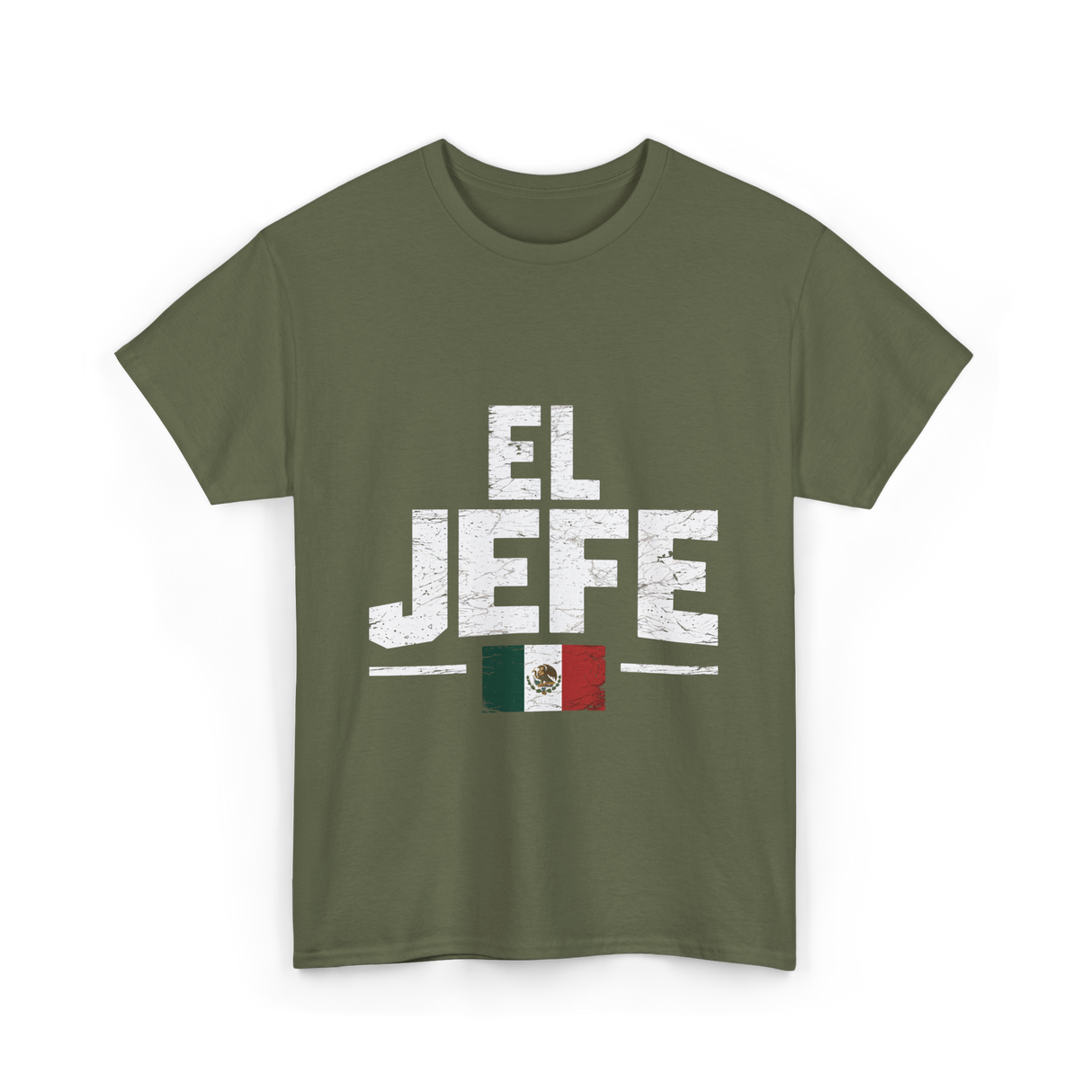 El Jefe Mexican Flag Mexico T-Shirt - Military Green