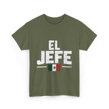 El Jefe Mexican Flag Mexico T-Shirt - Military Green