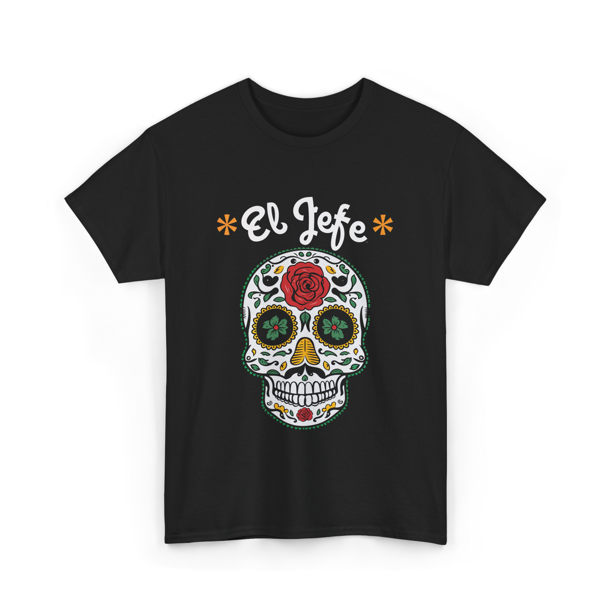 El Jefe Sugar Skull Art T-Shirt - Black