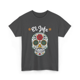 El Jefe Sugar Skull Art T-Shirt - Dark Heather