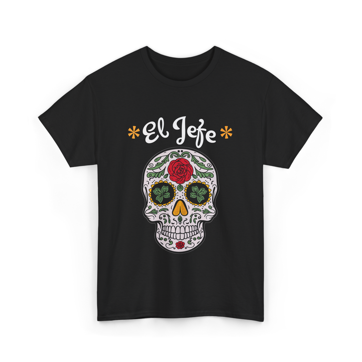 El Jefe Sugar Skull Calavera T-Shirt - Black