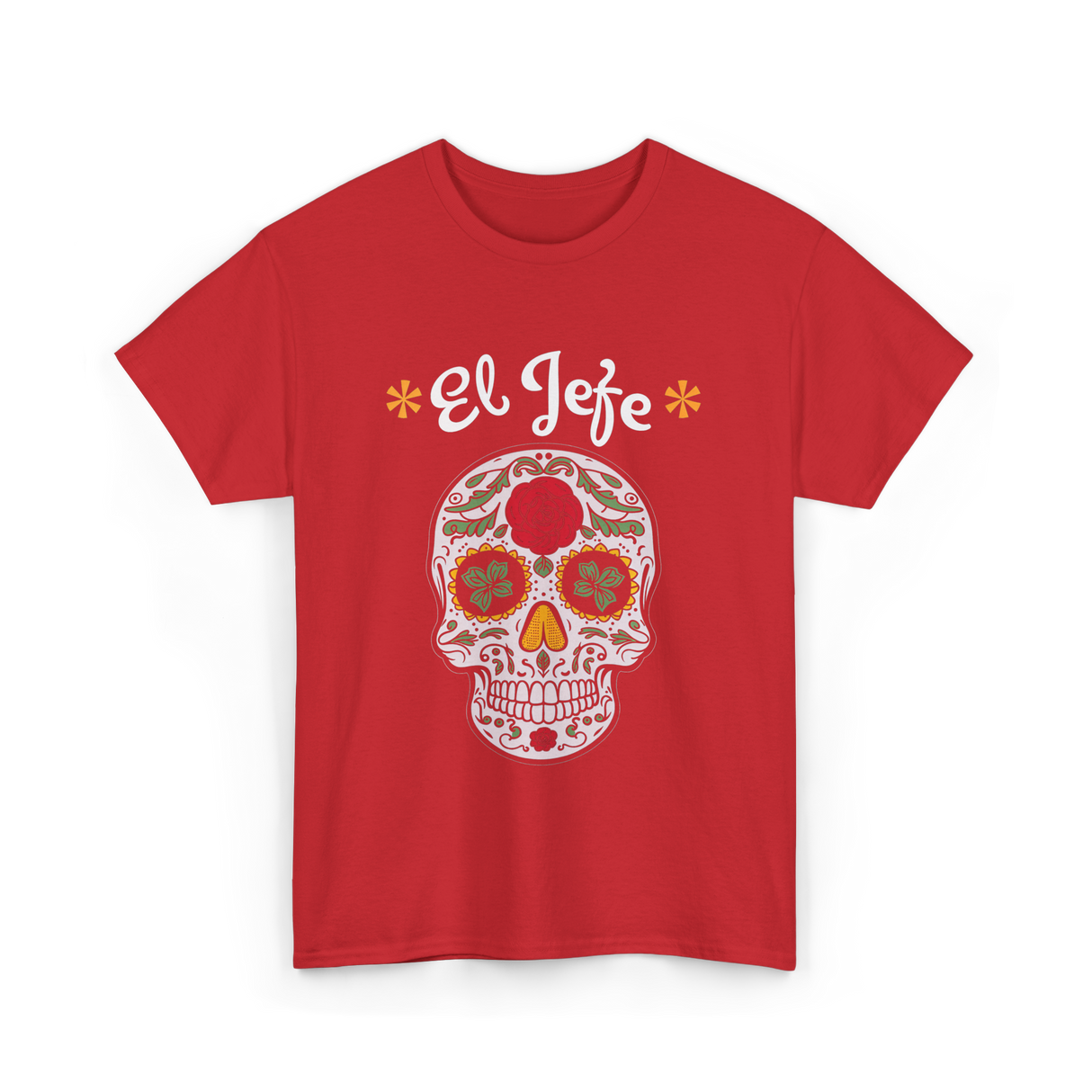 El Jefe Sugar Skull Calavera T-Shirt - Red