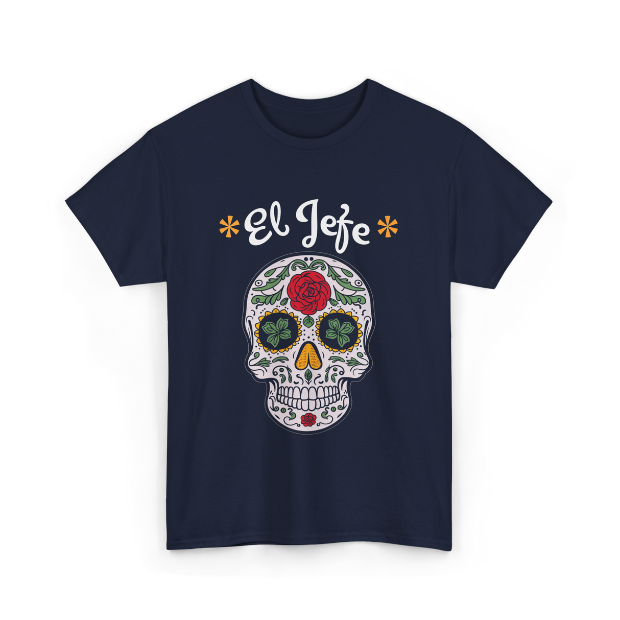 El Jefe Sugar Skull Calavera T-Shirt - Navy