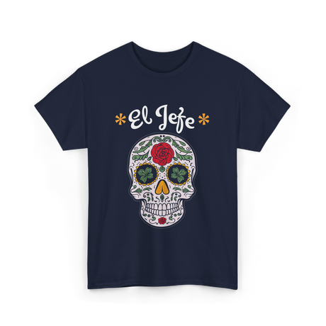 El Jefe Sugar Skull Calavera T-Shirt - Navy