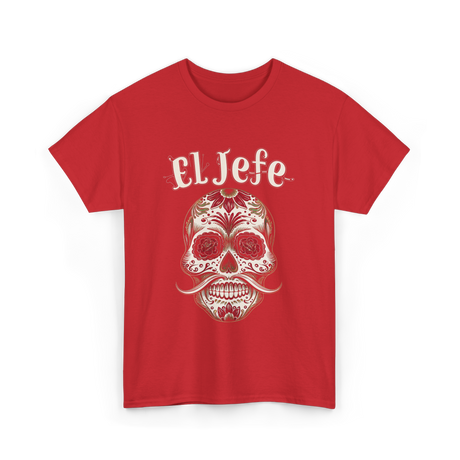 El Jefe Sugar Skull Celebration T-Shirt - Red