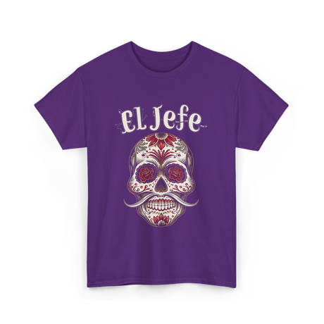 El Jefe Sugar Skull Celebration T-Shirt - Purple