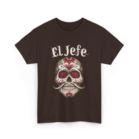 El Jefe Sugar Skull Celebration T-Shirt - Dark Chocolate