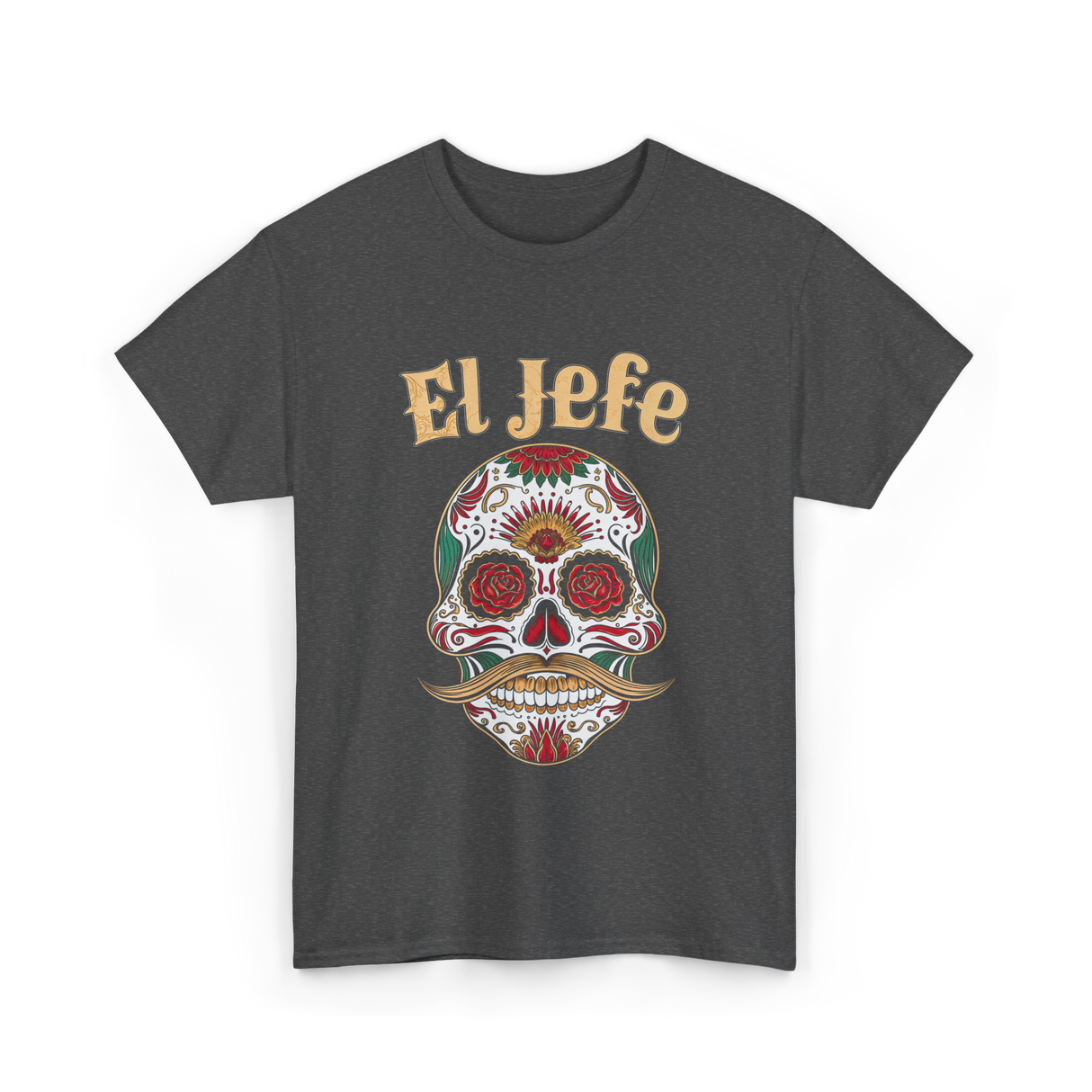 El Jefe Sugar Skull Culture T-Shirt - Dark Heather