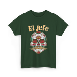 El Jefe Sugar Skull Culture T-Shirt - Forest Green