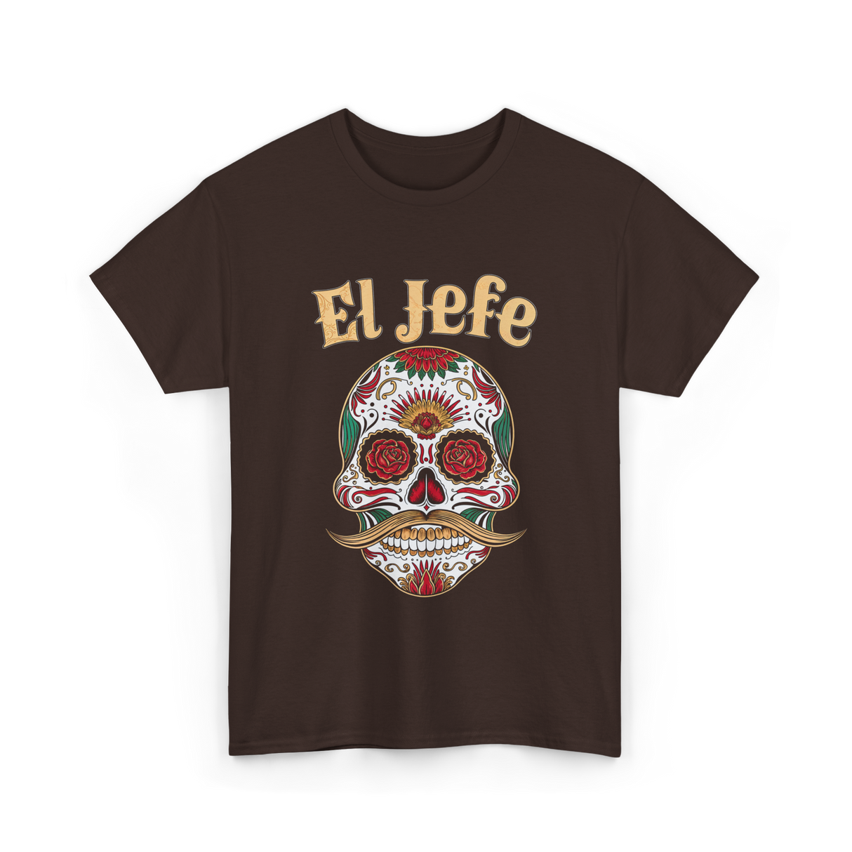 El Jefe Sugar Skull Culture T-Shirt - Dark Chocolate