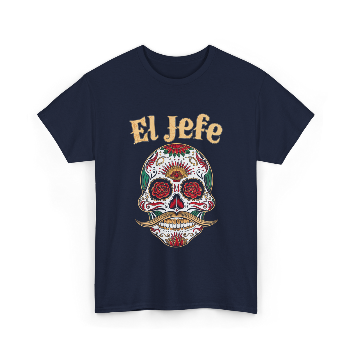 El Jefe Sugar Skull Culture T-Shirt - Navy