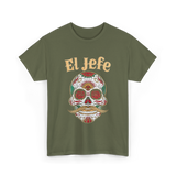 El Jefe Sugar Skull Culture T-Shirt - Military Green