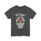 El Jefe Sugar Skull Dia De Los Muertos T-Shirt - Dark Heather