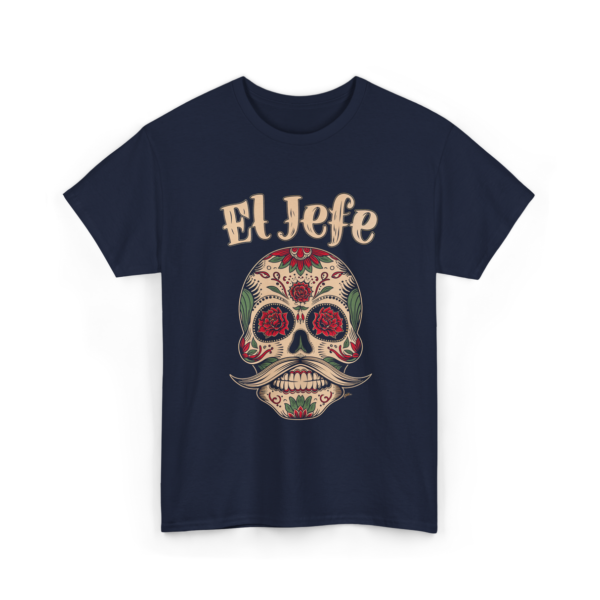 El Jefe Sugar Skull T-Shirt - Navy