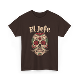 El Jefe Sugar Skull T-Shirt - Dark Chocolate